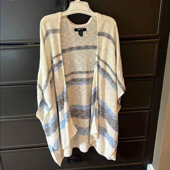 Style & Co. Blue and White Knit cardigan - Picture 1 of 4
